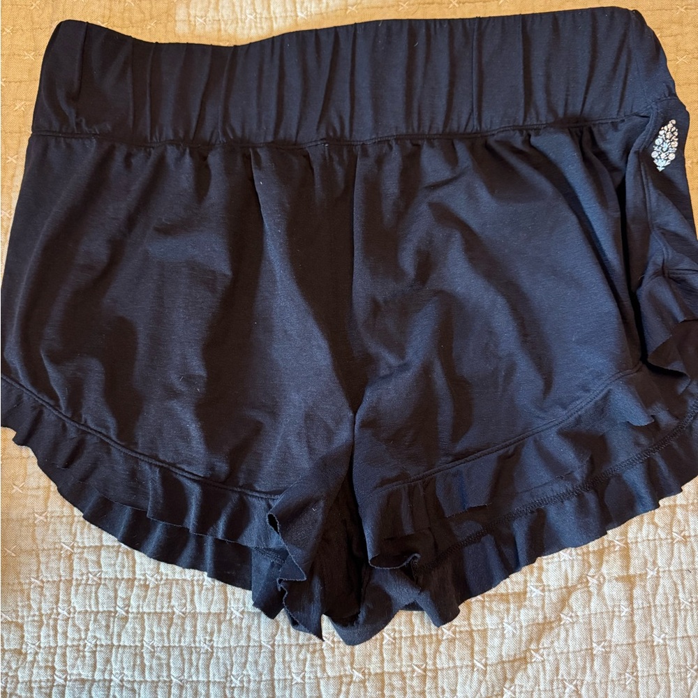 FP Movement by Free People Black Ruffle Athletic Shorts